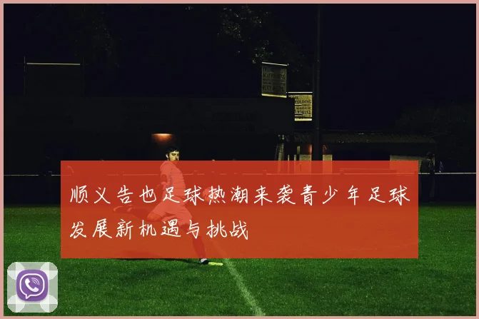 顺义告也足球热潮来袭青少年足球发展新机遇与挑战